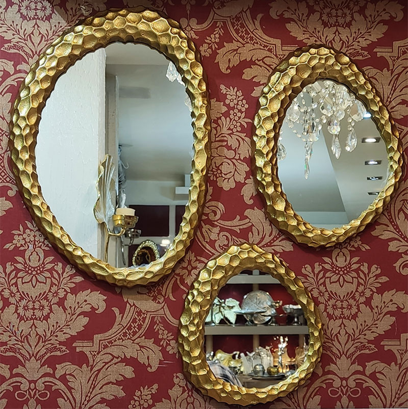 آینه آلومینیومی 3 سایز طلایی