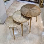 میز عسلی آلومینیومی خطی طلایی - تصویر 3
