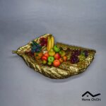 میوه خوری برگ لب خم الومینیومی طلایی